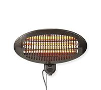 Nedis Calefactor de terraza | 2000 W | 3 ajustes de calor | montaje en pared | IP34 | negro 1,40 m