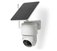 NEDIS Cámara WiFi PTZ Exterior Full HD 1080P Independiente con Panel Solar de visión Nocturna y Sensor de Movimiento