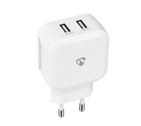 Nedis Cargador 24W 2 Puertos USB-A 2.4A Rápido Smartphone y Tablet,