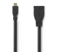 Nedis Cavo di prolunga HDMI ad alta velocità con Ethernet HDMI Micro maschio - HDMI femmina 0,2 m nero
