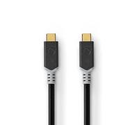 Nedis Cable USB-C CCBW64020AT20 USB4 Gen 2x2 20 Gbps 4K@60Hz 5A 100W 2 m Negro/Plata