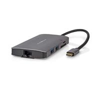 Adaptador multipuerto USB Nedis USB 3.2 Gen1 7 en 1 - Toma USB-C™, salida HDMI™, Micro SD, toma RJ45, SD, toma USB-C™, 3x tomas USB-A, 5 Gbps