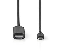 NEDIS CCGB64655BK20 Adaptador USB | USB 3.2 Gen 1 | USB-C™ Macho | HDMI Macho | 2 m | Redondo | niquelado | PVC | Negro | Caja