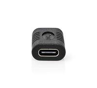 NEDIS CCGP64900BK - Adaptador USB 3.2 Gen 2 (Hembra USB-C™, 10 Gbps, niquelado, Negro, Bolsa de plástico)