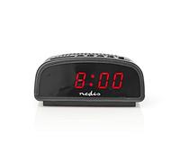NEDIS CLDK008BK Despertador Digital de sobremesa Despertador Digital de sobremesa, Pantalla LED, función de repetición, Negro Negro
