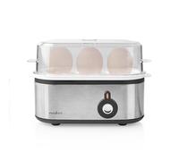 Nedis Cocedor de huevos de 3 piezas y vaso medidor de 210 W, Plateado