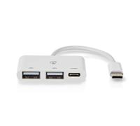 Nedis Concentrador USB – 1x USB-C / 2x USB 2.0 A hembra – 3 puertos – Alimentación por USB
