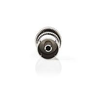 NEDIS Conector IEC (coaxial) - Recto - Hembra - niquelado - 75 ohmios - Tornillo - diámetro de Entrada del Cable: 7.0 mm - Metal - Plata - 2 Unidades - Caja