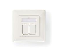Nedis Conector RJ45 Hembra, RJ45, Recto, Chapado en Oro y niquelado, 1 Unidad, Color Blanco
