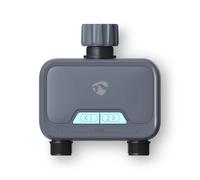 Nedis Controlador de riego inalámbrico Bluetooth de 2 zonas SmartLife IPX5, Gris