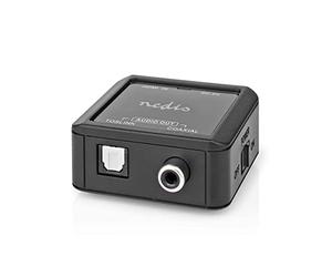 Nedis | Convertidor de audio digital | 1 vía | Entrada de conexión: entrada DC Power/HDMI™ | Salida de conexión: 1 x Audio coaxial/1 x TosLink Female | eARC | Automatic | Antracita