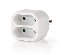 Nedis Divisor de Toma de Corriente 2 Tomas Conector Euro