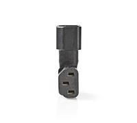 NEDIS Dvextention | iec-320-c13 | iec-320-c14 | Codo a la Izquierda | Chapado en níquel | PVC | Negro | Caja | 1'