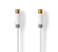 Nedis F Quick - F Quick Cables Cable de Antena y Satélite | F Macho Rápido - F Macho Rápido | 1,0 m | Blanco 10.0 m 10.0 m