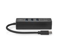 Nedis Hub USB C, 3 Puertos USB A Hembra, 5 Puertos USB 3.2 Gen 1, 5 Gbps, SD y MicroSD