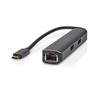 Nedis Hub USB-C 5 en 1 a RJ45 Hembra / 3USB-A / Salida HDMI 4K 5Gbps 0,2m,