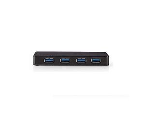 Nedis hub USB con fuente de alimentación externa negro (4 puertos)