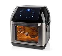 Nedis Freidora de aire KAAFO300EBK 12L 1500W 9 programas asador giratorio pantalla digital negra