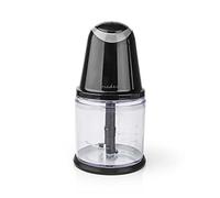 Nedis KAMC200CBK - Picadora de alimentos (260 W, 0,5 L, plástico, 2 velocidades, función turbo), color negro