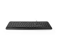 NEDIS KBMU200BKDE - Teclado con Cable, USB, Fuente de alimentación a través de USB, Multimedia, QWERTZ, diseño DE, sí