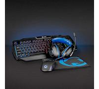 NEDIS - Kit Combinado para Juegos - 4 en 1 - Teclado, Auriculares, ratón y Alfombrilla para ratón - 5 V 0,5 A - Diestro - 6 Botones - Sistema operativo Windows - USB - 1200/1600/2000/3200 dpi- Diseño