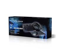 Nedis Kit Gaming Combo | 5-en-1 | Teclado, Headset, ratón y Alfombrilla de ratón | Negro | QWERTY | ND diseño