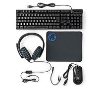 Nedis Kit Gaming Combo | 5-en-1 | Teclado, Headset, ratón y Alfombrilla de ratón | Negro | QWERTZ | DE Layout