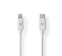 NEDIS Lightning Kabel | USB 2.0 | Apple Lightning 8-Pin | USB-C? Stecker | 480 Mbps | Vernickelt | 2.00 m | Rund | PVC | Weiss | Label