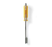 Nedis Llave de conector F 2 en 1 y herramienta de destornillador, tensor de cable coaxial para enchufes F de difícil acceso, mango ABS, longitud del eje 6.1 pulgadas, amarillo