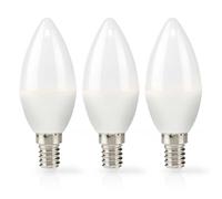 Nedis, Lote de 3 bombillas LED E14 de 2,8 W 250 lm 2700 K con forma de vela [EEK: F]