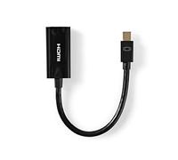 NEDIS Mini DisplayPort de 0,2 m - HDMI-Kabel, Schwarz [Mini DisplayPort-Stecker - HDMI-Buchse]