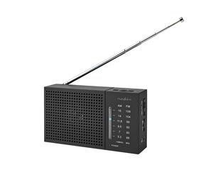 Nedis, Mini radio AM / FM a pilas con toma para auriculares y ajuste analógico