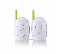 Nedis Monitor de audio para bebés, teléfonos inalámbricos para bebés con intercomunicador y alcance de 300 m, juego de 2, verde/blanco