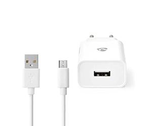 NEDIS Netzladegerät 12 W 1 x 2.1 A - Anzahl Der Ausgänge: 1, USB-A, Micro USB (Losa) Kabel, Salida de Voltaje único, We