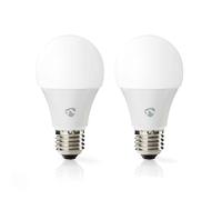 Nedis, Pack de 2 Bombillas Conectoras Wi-Fi LED RGB 9W 806lm E27 de Plástico