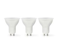 Nedis Pack de 3 Bombillas LED GU10 4,5W 345lm 2700K IPX2 en Plástico, Blanco [EEK: F]