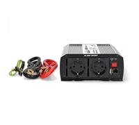 Nedis PIM100012FGY - Inversor de Corriente Onda modificada - 12 V DC a 230 V AC - 1000 W - Pico 2000 W - Salida Tipo F y USB-A - 50 Hz - Plateado
