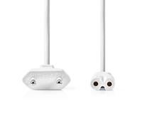 Nedis Power Cord Euro Male IEC-320-C7 Straight Nickled 2.00 M Plat PVC White