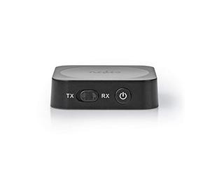 NEDIS Receptor transmisor Bluetooth, Adaptador de Audio inalámbrico 2 en 1 con Entrada y Salida AUX, batería de 6 Horas, diseño Compacto, Bluetooth 5.1, Color Negro