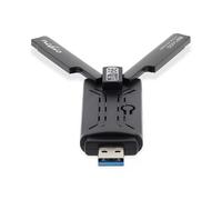 NEDIS Red Dongle | Wi-Fi | AX5400 | 2.4/5/6 GHz (Triple Band) | USB3.0 | Velocidad Total de WiFi: 5400 Mbps | Windows 10 / Windows 11