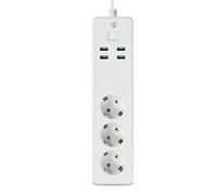 Nedis, Regleta Conectada Wi-Fi SmartLife 3 Tomas 16A 3680W con Puertos USB 1.8m