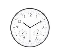 Nedis, Reloj de Pared de 30 cm con Termómetro Higrómetro Movimiento Silencioso