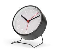 NEDIS Reloj Despertador analógico de Escritorio, Movimiento silencioso de Cuarzo sin tictac, Esfera Redonda, números Grandes fáciles de Leer para mesita de Noche u Oficina, Funciona con Pilas, Color
