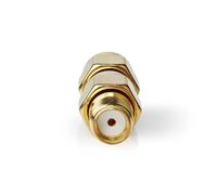 NEDIS SMA - Adaptador SMA macho de polaridad inversa - SMA hembra - chapado en oro - 50 ohmios - recto - cobre - oro - 2 unidades - caja