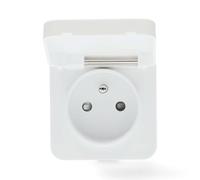 Nedis SmartLife - Enchufe inteligente (Wi-Fi, IP44, medidor de potencia, 3680 W, tipo E, CEE 7/6), 0-55 °C, Android/iOS, 1 unidad, color gris/blanco