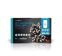 NEDIS SmartLife - LED decorativo - Cuerda - Blanco cálido - 100 LED - Interior y exterior - 7 patrones de movimiento - 10 m - Android/IOS