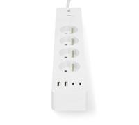 Nedis SmartLife Power Strip - Wi-Fi - Francia/Type E (CEE 7/6) / USB A/USB-C - 16A - 3680W - 2.00m - 0-55°C - Android/IOS - Blanco