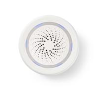 Nedis SmartLife Wi-Fi Sirena LED Fuente de Alimentación 8 Tonos 85dB, Blanco