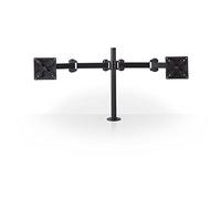 NEDIS - Soporte ergonómico para Monitor - Brazo Doble para Monitor - Dos Pantallas de PC - Brazo Ajustable - Montaje Completo - Uso doméstico - Uso en Oficina - hasta 14 kg - Negro