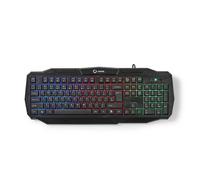 Nedis Teclado Gamer con cable y retroiluminación LED US Layout, Negro